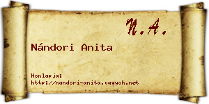 Nándori Anita névjegykártya