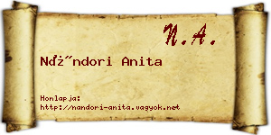 Nándori Anita névjegykártya