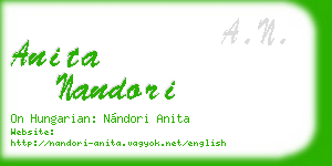 anita nandori business card
